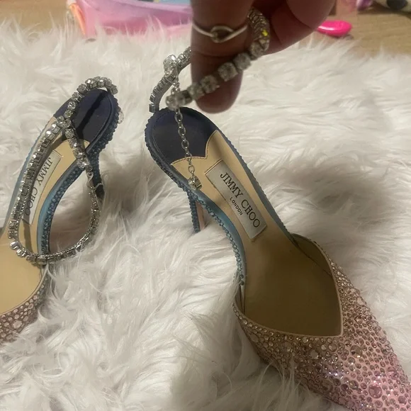 Jimmy Choo Glittering Pink and Silver Heels - Picture 8 of 8